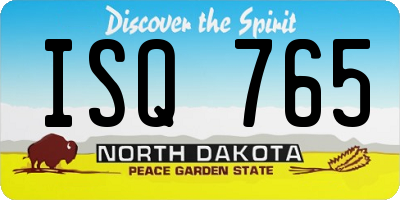 ND license plate ISQ765