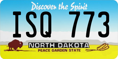 ND license plate ISQ773