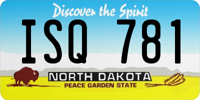 ND license plate ISQ781