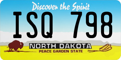 ND license plate ISQ798