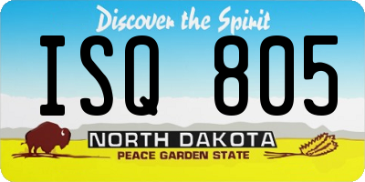 ND license plate ISQ805
