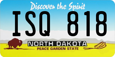 ND license plate ISQ818