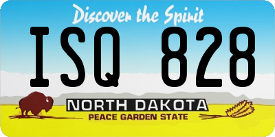 ND license plate ISQ828