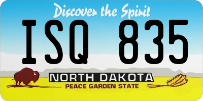 ND license plate ISQ835