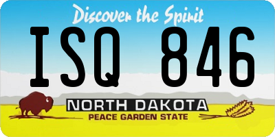 ND license plate ISQ846