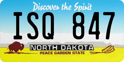 ND license plate ISQ847
