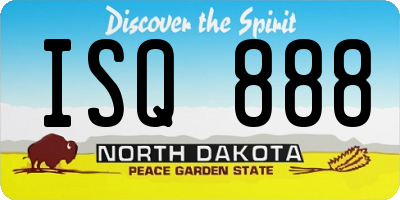 ND license plate ISQ888