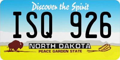 ND license plate ISQ926