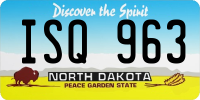 ND license plate ISQ963