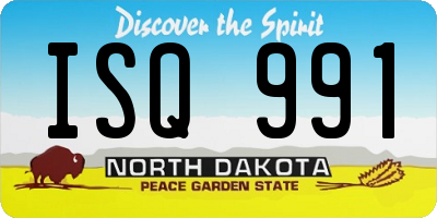 ND license plate ISQ991