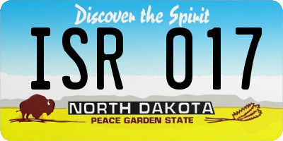ND license plate ISR017