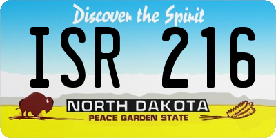 ND license plate ISR216