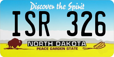 ND license plate ISR326