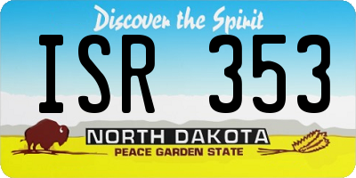 ND license plate ISR353