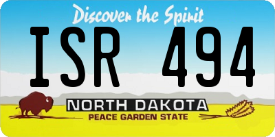 ND license plate ISR494