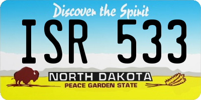 ND license plate ISR533