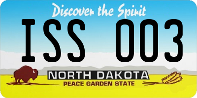 ND license plate ISS003