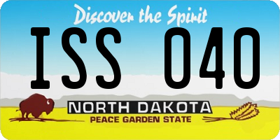 ND license plate ISS040