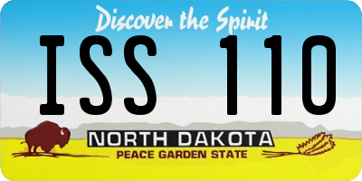 ND license plate ISS110