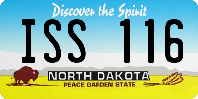 ND license plate ISS116