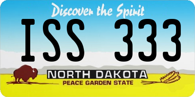 ND license plate ISS333