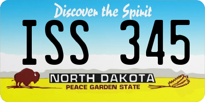 ND license plate ISS345