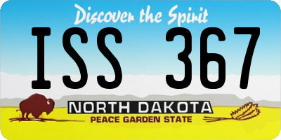 ND license plate ISS367