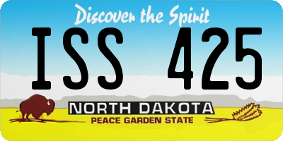 ND license plate ISS425