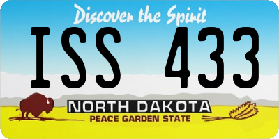 ND license plate ISS433