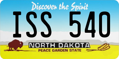 ND license plate ISS540