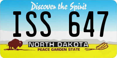 ND license plate ISS647