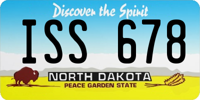 ND license plate ISS678