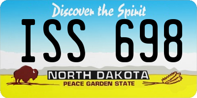 ND license plate ISS698