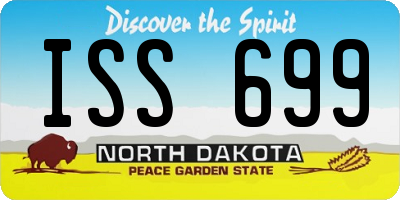 ND license plate ISS699