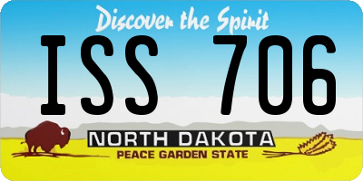 ND license plate ISS706