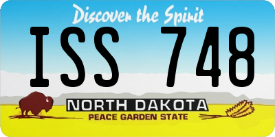 ND license plate ISS748