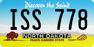 ND license plate ISS778