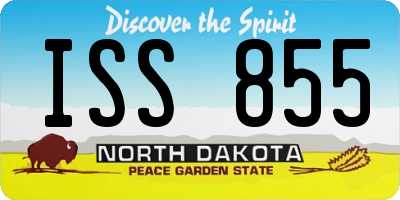 ND license plate ISS855