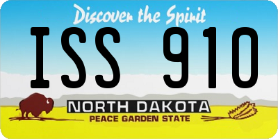 ND license plate ISS910