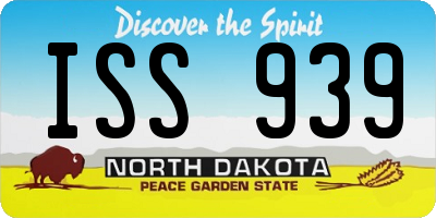 ND license plate ISS939