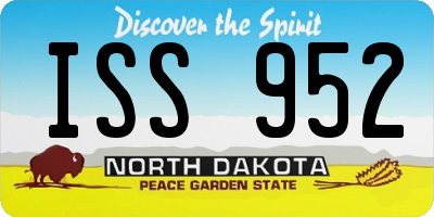 ND license plate ISS952