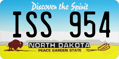 ND license plate ISS954