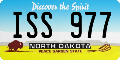 ND license plate ISS977