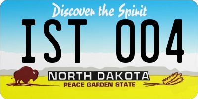 ND license plate IST004