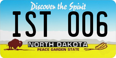 ND license plate IST006