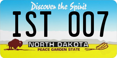 ND license plate IST007