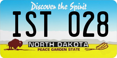 ND license plate IST028
