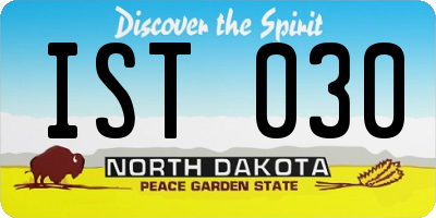 ND license plate IST030