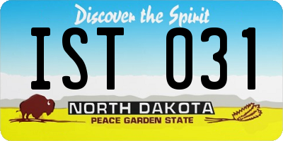 ND license plate IST031