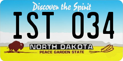 ND license plate IST034